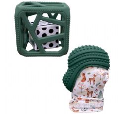 MUNCH MITT - ENSEMBLE CADEAU MITAINE ET CUBE À MÂCHER  - VERT